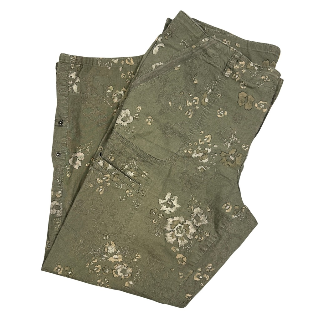 Democracy Olive Green Floral Cargo Pants